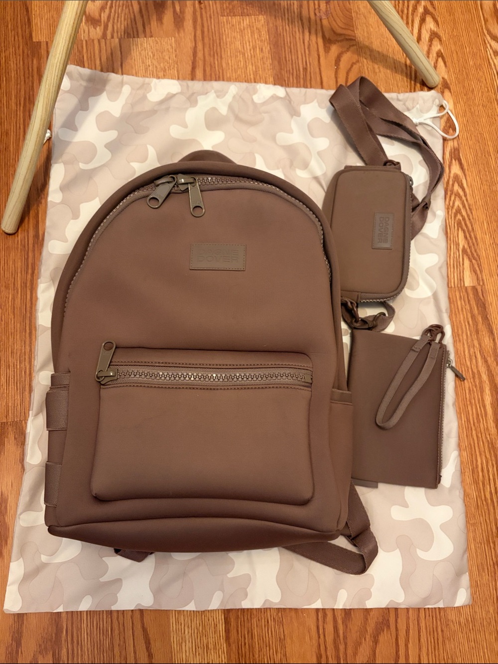 Dagne Dover Taupe Backpack with Matching Pouches - Casual Everyday Pack